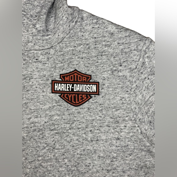 Harley Davidson Motorcycles Women’s Size Medium‎ Gray Hoodie Double Sided Print - Picture 1 of 10